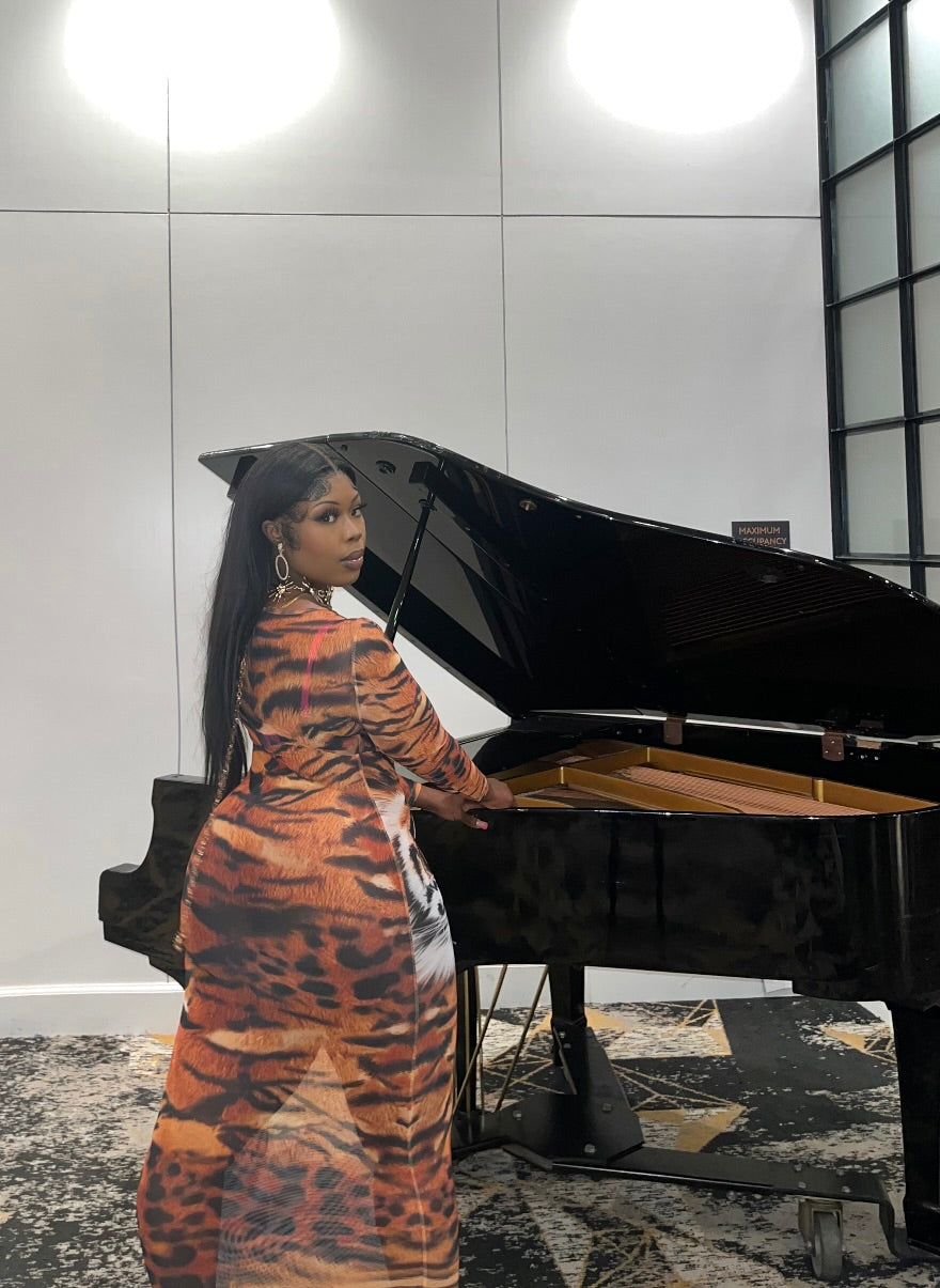 “tiger” maxi dress