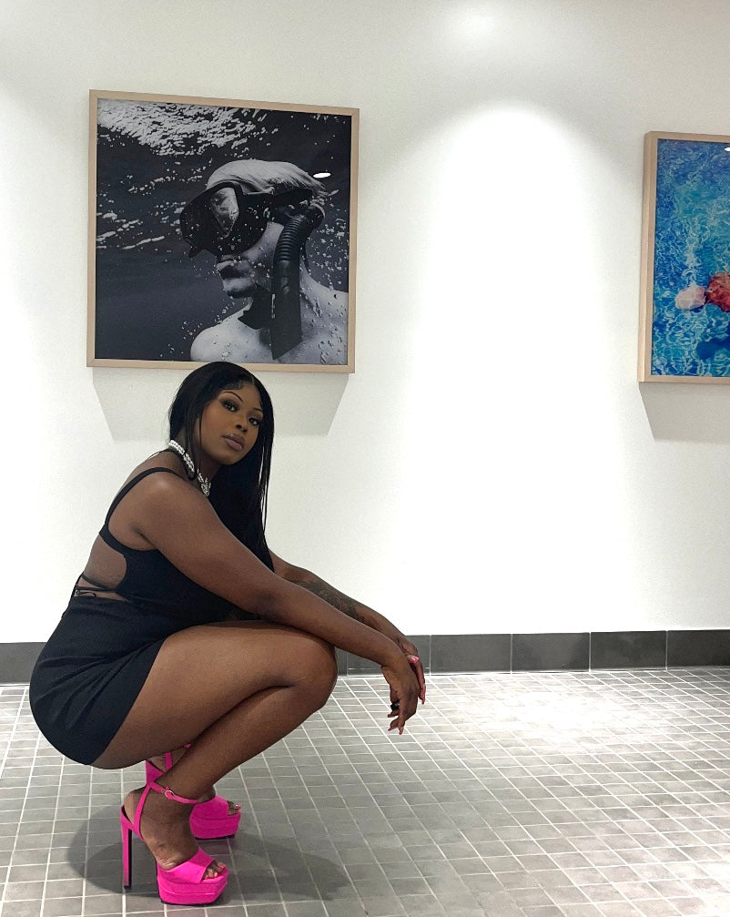 “noir” mini dress